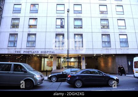 The Portland Hospital, a possible location for the birth of the Duke and Duchess of Cambridge's baby, London.  Copyright Doug Peters EMPICS Entertainment  Stock Photo