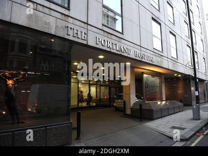 The Portland Hospital, a possible location for the birth of the Duke and Duchess of Cambridge's baby, London.  Copyright Doug Peters EMPICS Entertainment  Stock Photo