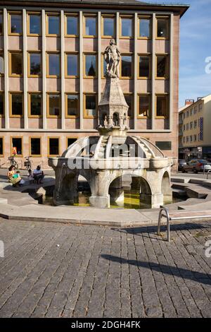 The Historic 'Siegfried-Fountain' in Worms, Germany Stock Photo - Alamy