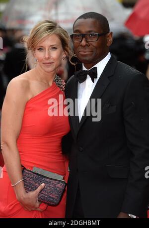 David Harewood and wife Kirsty Hands arriving at the Arqiva British Academy Television Awards 2013, at the Royal Festival Hall, London. Stock Photo