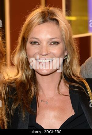 Kate Moss attends as Make-up artist Charlotte Tilbury hosts the first-ever event of its kind in The Concept Store at Selfridges in London. A new three dimensional portrait of Kate Moss called 'She's Light' was also unveiled. Stock Photo