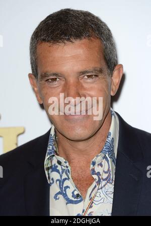 Antonio Banderas arriving at the UK Premiere of Justin and the Knights of Valour, May Fair Hotel, London. Stock Photo