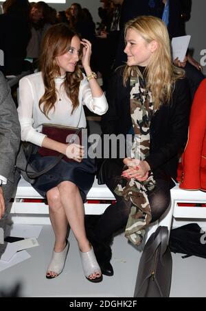 Rosie Fortescue and Amber Atherton at the Daks Catwalk Show, part of London Fashion Week, spring Summer 2014, BFC Showspace, Somerset House.  Photo Credit should read Doug Peters EMPICS Entertainment Stock Photo