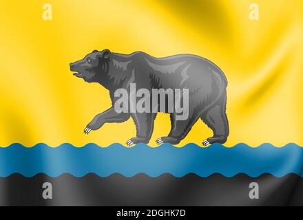 Flag of Nefteyugansk (Khanty-Mansia) Stock Photo