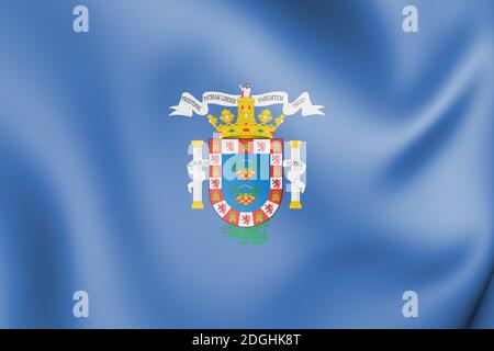 3D Flag of Melilla, Spain. 3D Illustration Stock Photo - Alamy