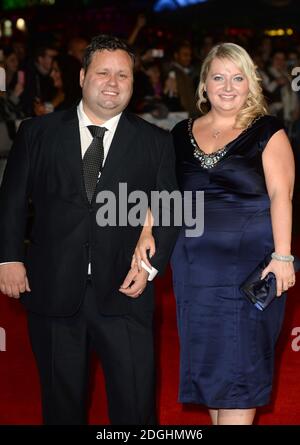 Paul Potts and wife Julie-Ann arriving at the One Chance Premiere ...