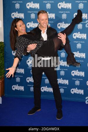 Hayley Tamaddon and her Dancing on Ice partner Daniel Whiston arriving at the opening night of Cirque du Soleil's Quidam at the Royal Albert Hall, London. Stock Photo