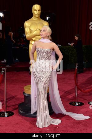 Lady Gaga arriving at the 86th Academy Awards held at the Dolby Theatre in Hollywood, Los Angeles, USA.   Stock Photo