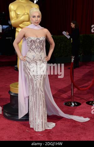 Lady Gaga arriving at the 86th Academy Awards held at the Dolby Theatre in Hollywood, Los Angeles, USA.   Stock Photo