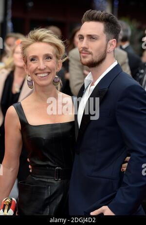 Aaron Taylor Johnson and Sam Taylor Wood arriving at the European Premiere of Godzilla, Odeon Cinema, Leicester Square, London.    Stock Photo