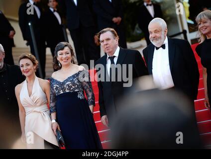 Dorothy Atkinson, Marion Bailey, Timothy Spall and Mike Leigh arriving at the Mr Turner Premiere, part of the 67th Festival de Cannes, Palais du Festival, Cannes. Stock Photo