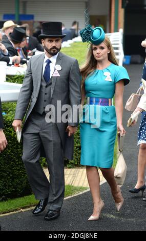 Katherine Jenkins and Andrew Levitas at Ladies Day, Royal Ascot 2014, Ascot Racecourse, Berkshire. Stock Photo