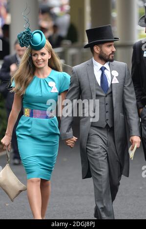 Katherine Jenkins and Andrew Levitas at Ladies Day, Royal Ascot 2014, Ascot Racecourse, Berkshire. Stock Photo