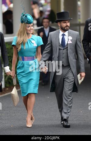 Katherine Jenkins and Andrew Levitas at Ladies Day, Royal Ascot 2014, Ascot Racecourse, Berkshire. Stock Photo