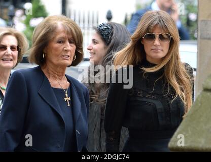 Lady Annabel Goldsmith and Jemima Khan arriving at the Memorial Service ...