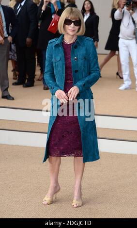 Anna Wintour at the Burberry Prorsum Catwalk Show, part of London Fashion Week SS15, Hyde Park, London. Stock Photo