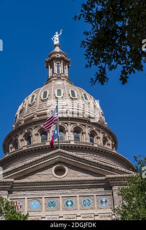 Aerial Views Of The City Of Austin Texas Along The Colorado River Stock Photo