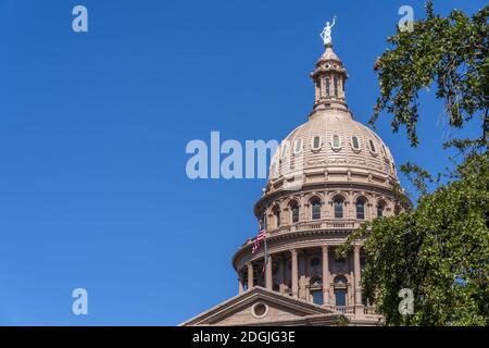 Aerial Views Of The City Of Austin Texas Along The Colorado River Stock Photo