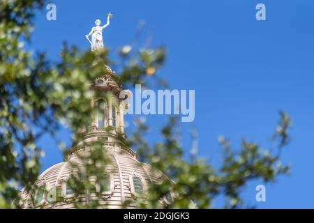 Aerial Views Of The City Of Austin Texas Along The Colorado River Stock Photo