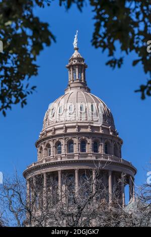 Aerial Views Of The City Of Austin Texas Along The Colorado River Stock Photo