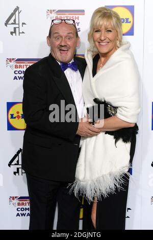 Brendan O'Carroll and Jennifer Gibney arriving at the British Comedy Awards 2014 held at Fountain Studios, Wembley, London Stock Photo