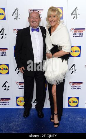 Brendan O'Carroll and Jennifer Gibney arriving at the British Comedy Awards 2014 held at Fountain Studios, Wembley, London.  Stock Photo