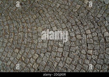 Cobblestone artistically laid in a park in Bavaria Stock Photo