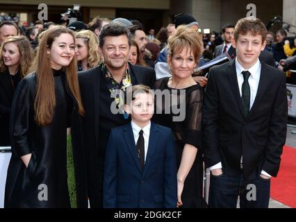 Andy Serkis and family attending the Jameson Empire Film Awards 2015 held at Grosvenor House, on Park Lane, London   Stock Photo
