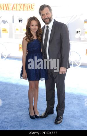 Iris Apatow and Judd Apatow at the 2015 MTV Movie Awards, Nokia Live, Los Angeles. Stock Photo