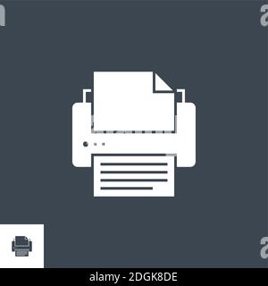 Printer related vector glyph icon. Stock Vector
