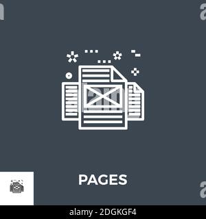 Pages Line Icon Stock Vector