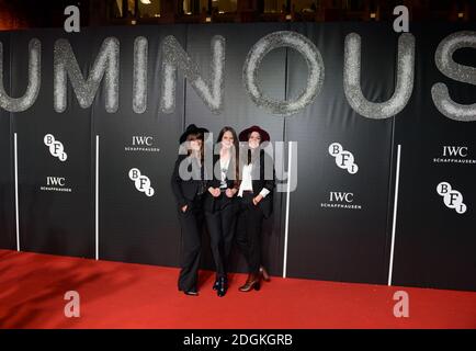 The Staves attend the BFI Luminous Gala Dinner part of the British Film Institutes London Film Festival, London.   Stock Photo