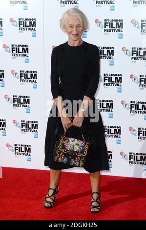 Dame Helen Mirren attending the Trumbo photocall held during the 59th BFI London Film Festival at the Corinthia Hotel, London. Stock Photo