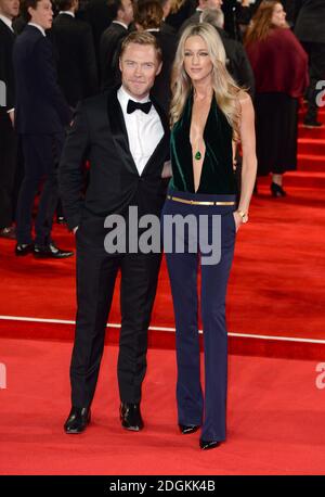 Ronan Keating and Storm Uechtritz attending the World Premiere of Spectre, held at the Royal Albert Hall in London. Stock Photo