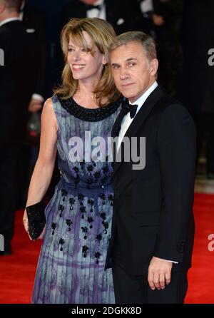 Christoph Waltz and wife Judith Holste attending the World Premiere of Spectre, held at the Royal Albert Hall in London. Photo credit should read: Doug Peters/EMPICS Entertainment  Stock Photo