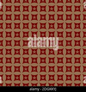Japanese gold pattern. Ornament vector illustration. Red asian seamless circles pattern. Vector illustration Stock Vector