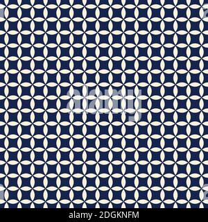 Ornament vector illustration. Asian seamless circles pattern. Japanese blue pattern. Vector illustration Stock Vector