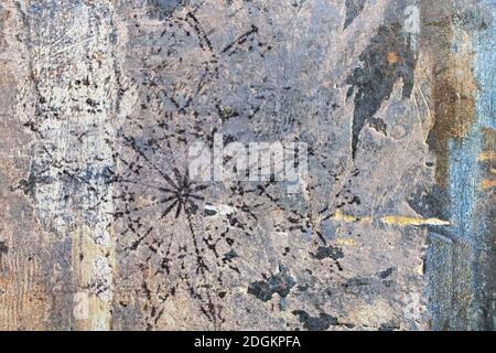 Concrete background with abstract textured pattern applied to the surface. Stock Photo