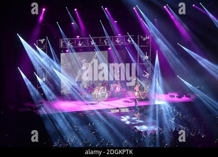 Coldplay performing on stage during the Capital FM Jingle Bell Ball 2015 held at The O2 Arena, London Stock Photo