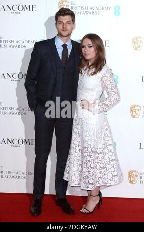 Jim Chapman and Tanya Burr arriving at the Lancome BAFTA Nominees Party, Kensington Palace, London. Stock Photo