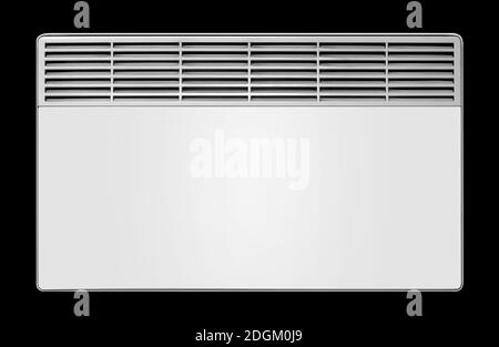 Home appliance - Electric Convection heater on a black background. Isolated Stock Photo