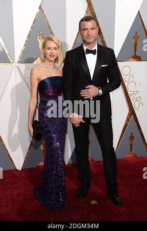 Naomi Watts and Liev Schreiber arriving at the 88th Academy Awards held at the Dolby Theatre in Hollywood, Los Angeles, CA, USA, February 28, 2016. Stock Photo