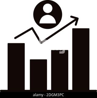 statistics bars block style icon vector illustration design Stock Vector