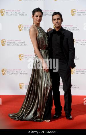 Kunal Nayyar and Neha Kapur attending the House of Fraser BAFTA TV Awards 2016 at the Royal Festival Hall, Southbank, London. Stock Photo