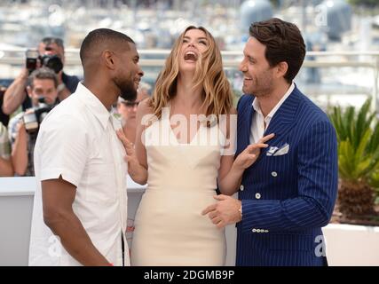 Usher Raymond IV, Ana De Armas and Edgar Ramirez attending the Hands of Stone photocall, held at the Palais De Festival. Part of the 69th Cannes Film Festival in France.  Stock Photo