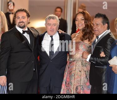 Jonathan Jakubowicz, Robert De Niro, Grace Hightower and Roberto Duran attending the Loving premiere, held at the Palais De Festival. Part of the 69th Cannes Film Festival in France. (Mandatory credit: Doug Peters/EMPICS Entertainment)   Stock Photo