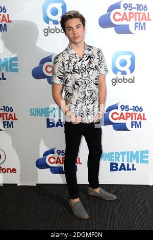 George Shelley attending the Capital FM Summertime Ball 2016, Wembley Stadium, London. Picture credit should read Doug Peters/EMPICS Entertainment  Stock Photo