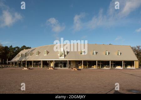 Otterlo, The Netherlands - October 28, 2020; New visitor center building in the national Park, Park Hoge Veluwe, the largest and most visited national Stock Photo