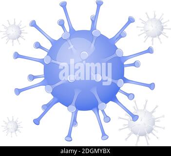 Virus. Coronavirus. Different Kinds of Viruses. Abstract vector microbe on white background. Disease germ, pathogen organism. Infection Stock Vector