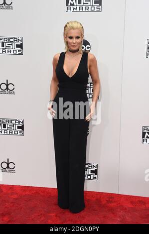 Jenny McCarthy arriving for the 2016 American Music Awards at Microsoft Theater in Los Angeles, USA Stock Photo